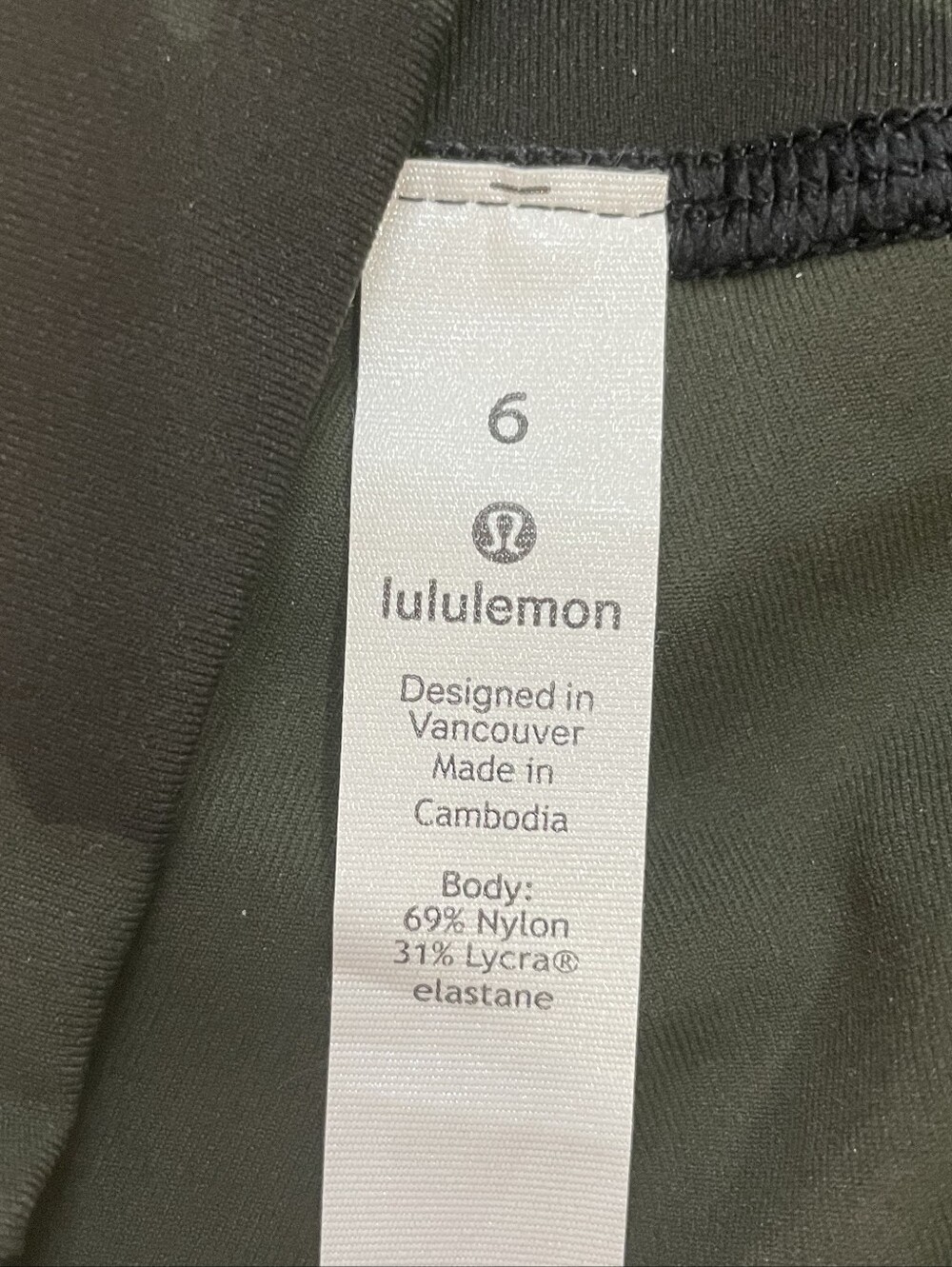 Lululemon Athletica Leggins Camo Green Twill Multi Size 6 - Picture 11 of 11